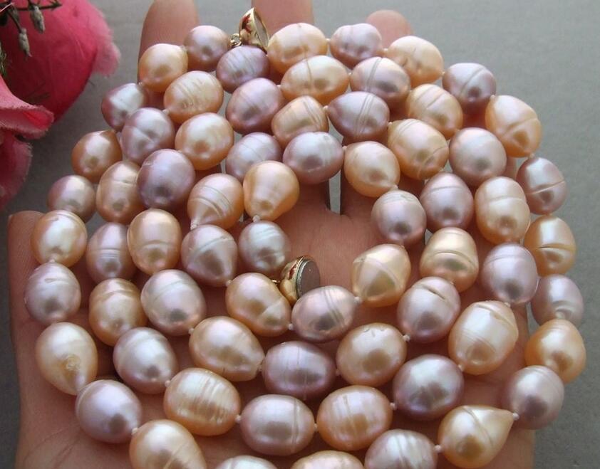 

Beautiful 34" Natural 13MM Pink Pearl Necklace Chains