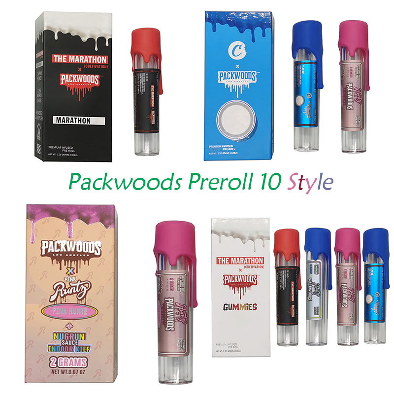 

Preroll Tube Packaging Packwoods Pre roll Joint Plastic Tubes Bottles Silicone Cap Gift Box Clear-Tubes Wax Container 11.7*12.7cm 6 Stickers Dry Herb Storage