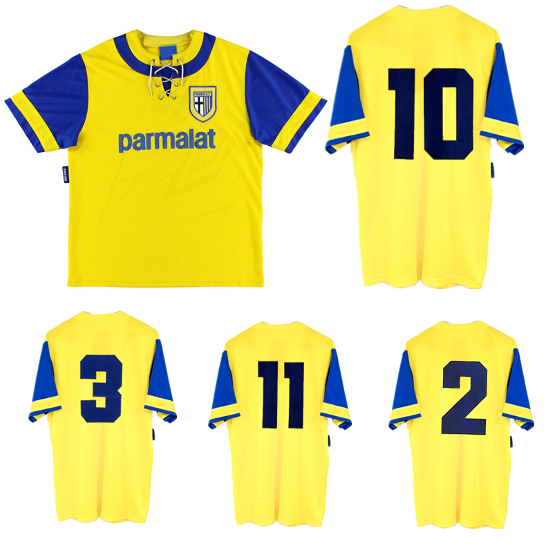 

1993 1995 Parma retro soccer jersey 93 94 95 Asprilla Zola Brolin Dino Baggio Crippa Minotti Sensini classic vintage football shirt, 93 95 away jersey