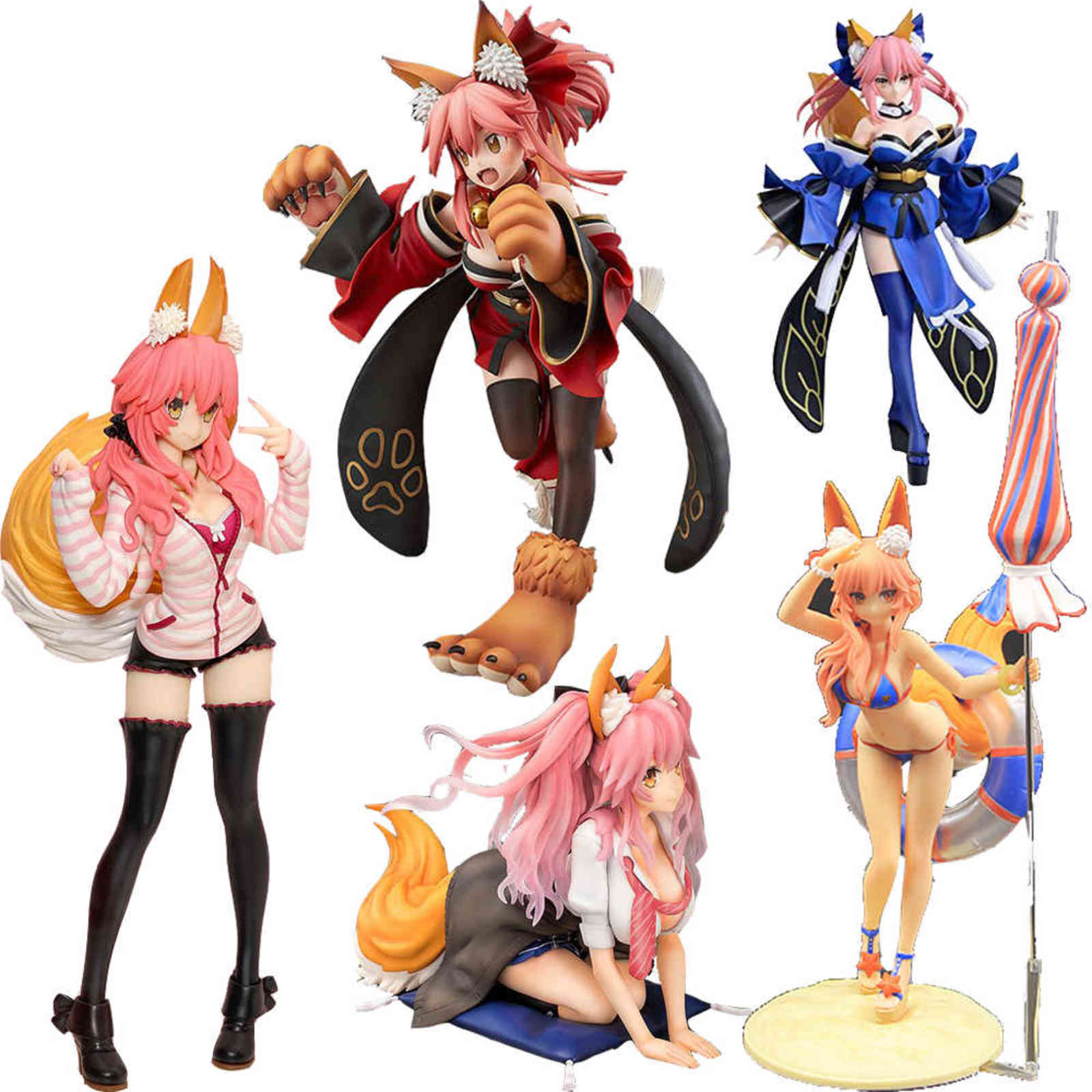 

Fate Grand Order Tamamo no Mae Cat Girl PVC Action Figures toys Anime Sexy Girl Statue figures Adult Collection Model Doll Gift H1105, No retail package