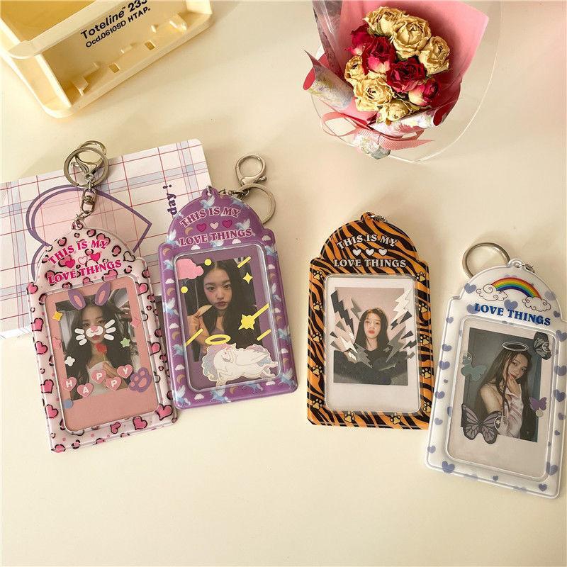

Card Holders Ins Cute Po Holder Korean ID Women Teenager Girls Passport Cover For Car Documents Pink Kawaii Purple Money, Beige