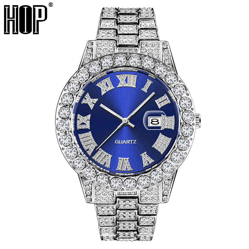 

Hip Hop Full Iced Out Mens Modern Diamond Quartz Wrist Watches With Micropaved Cubic Zircon Watch For Women Men Jewelry, 01