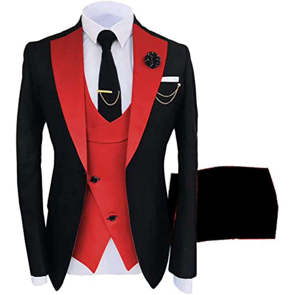 

YIWUMENSA Black Peaked Lapel Tuxedos Slim Fit Groom Wear Suits Men For Wedding 3 Pieces Jacket+Vest+Pants Custom Made Smkoing Business Blazer Masculino Suit 2021, Model 1