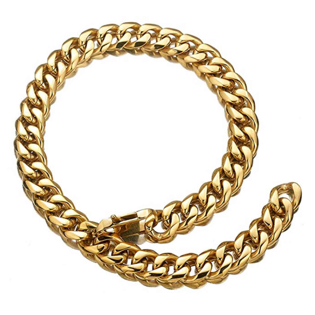 

13/15/17/19mm xtentacion Men's Jewelry Choker Tail Hip Hop Rapper StainlSteel Gold Cuban Curb Chain Necklace Or Bracelet X0509