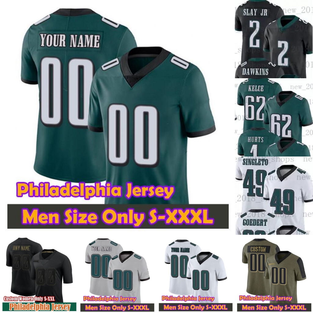 6 DeVonta Smith 1 Jalen Hurts Footabll stitched Jersey Miles Sanders Darius Slay Brian Dawkins Brandon Graham Jason Kelce Goedert Fletcher Cox Bo