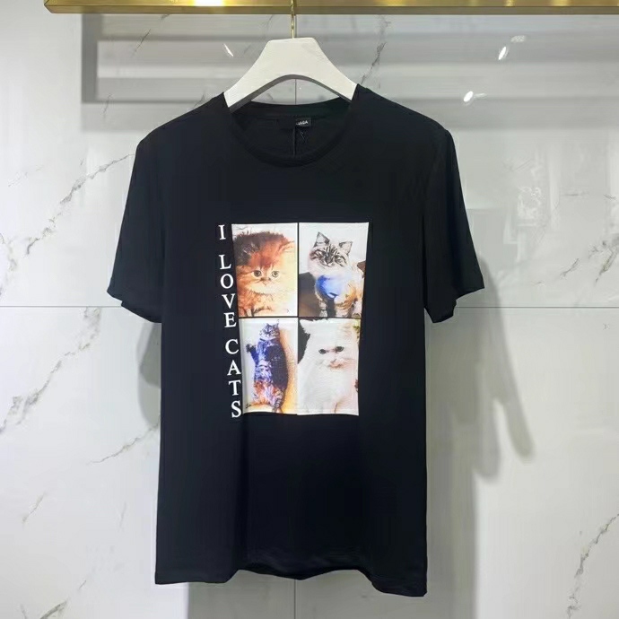 

2021 Summer new fashion mens luxury love cats t shirts ~ CHINESE SIZE tshirts ~ wonderful mens new designer short sleeve t shirts, White