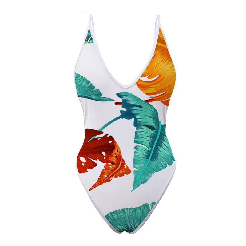 Women&#039;s Triangle Printed Sexy One Piece Bikini Swimsuit in 2021-image-678453039