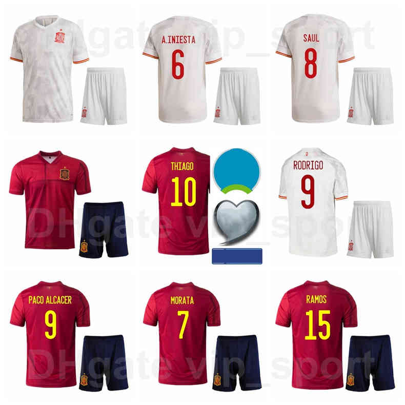 

2021 2022 Spain Soccer 20 Ferran Torres Jerseys Set National Team 7 Alvaro Morata Sergio Busquets Mikel Oyarzabal Football Shirt Kits Europa, Black