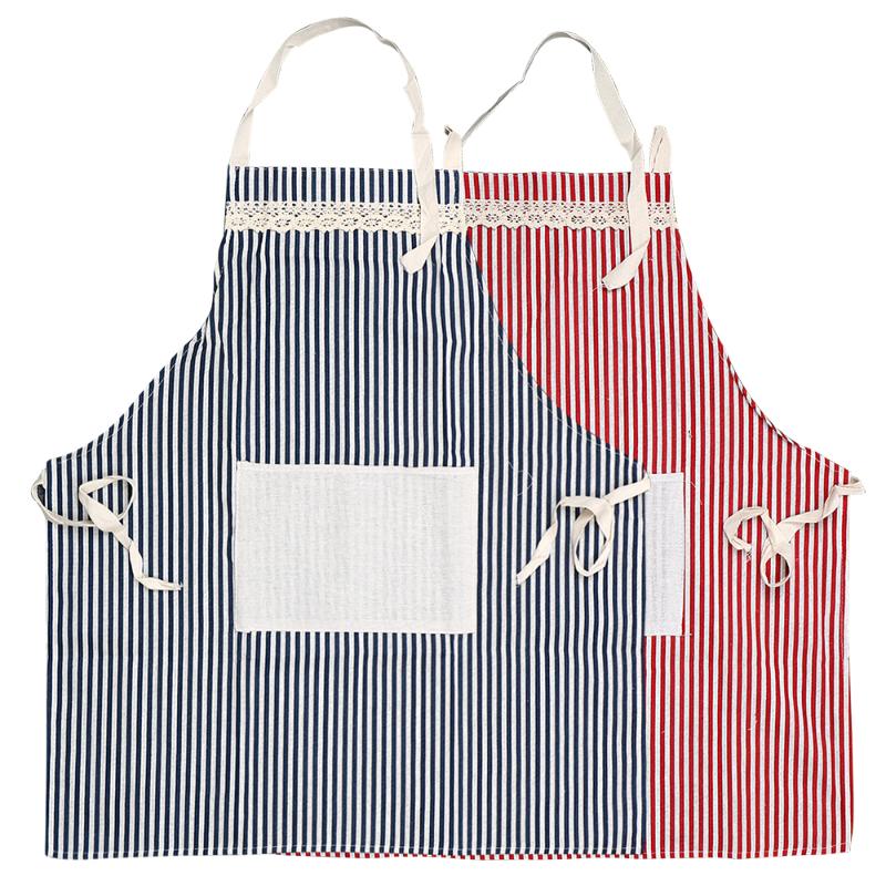 

Aprons For Home Restaurant Pinafore Cotton Cloth Adjustable Household Cleaning Tools Cooking Accessories Kitchen Striped Apron Gadgets