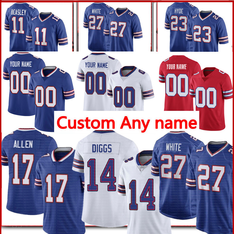 

Custom Any name 17 Josh Allen Stefon Diggs Micah Hyde Jerseys Cole Beasley Tre'Davious White Tremaine Edmunds Jim Kelly Poyer Royal Matt Milano Tyler Bass, Youth {s-xl}