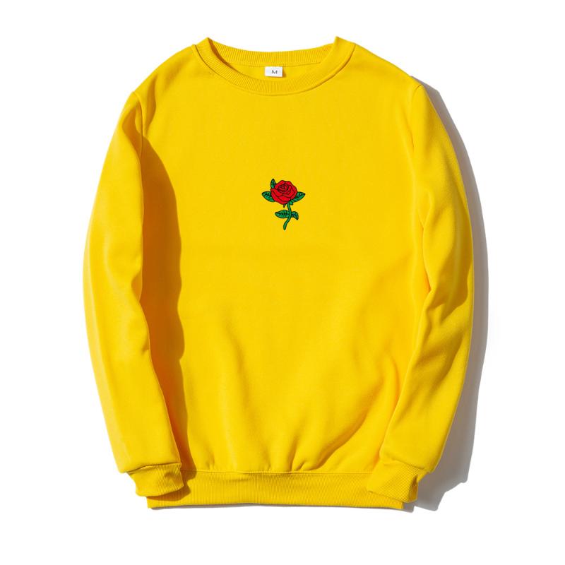 

Men' Hoodies & Sweatshirts Men Hip Hop Hoodie Couple Fashion Unisex Streetwear Harajuku Autumn Winter Rose Print Clothes, White 2