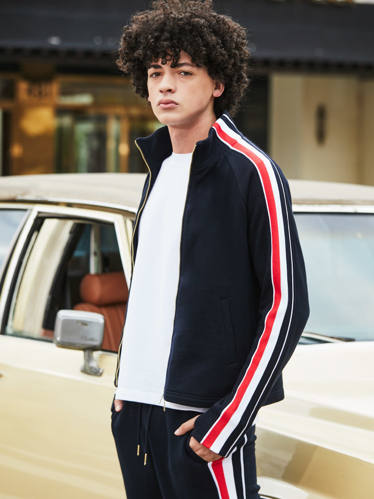 

TB Thom New in spring and Autumn: fashionable and handsome personality plus long sleeve stand collar jacket fashion brand casual coat, Black