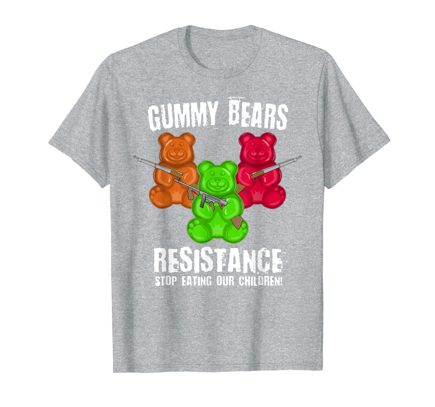 

gummy bears resistance t-shirt funny bear lover gift, White;black