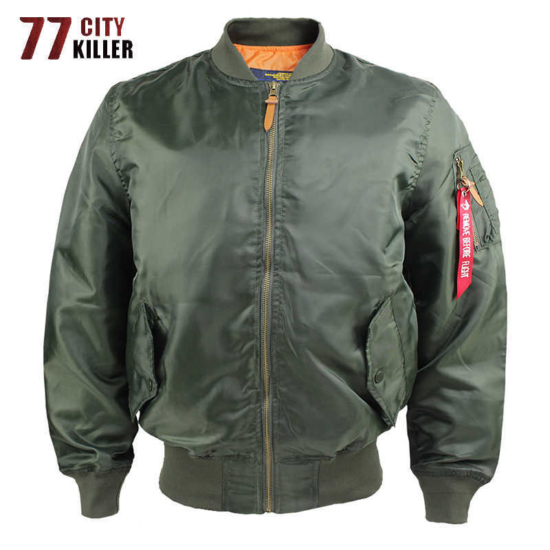 

77City Killer MA-1 Bomber Jacket Men Streetwear Windbreaker Jackets Male Multi-pocket Military Pilot Jackets Chaqueta Hombre X0621, Dark blue