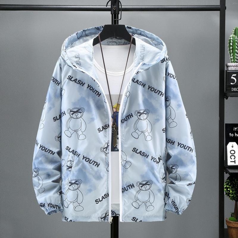 

Men's Jackets Summer Thin Fashion Couple Design Hooded Sun Protection Coat Outdoor Beach Fishing Sports Top, Blue
