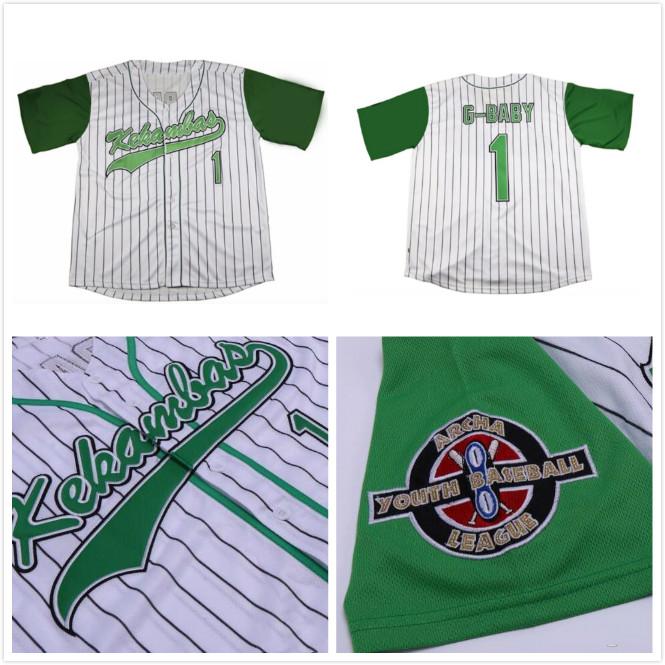 

Movie Hardball #1 Jarius G-Baby Evans white DeWayne Warren Stitched Kekambas Film Baseball Jerseys jersey size S-XXXL, As show