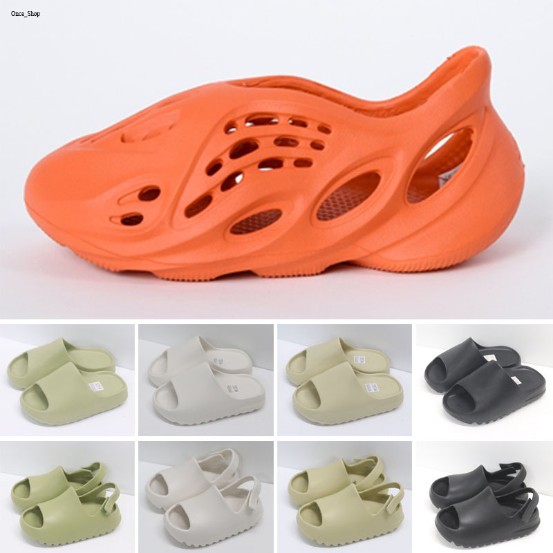 

Fashion Summer sandal Children shoes boy girl youth kid Kany wes Slide Desert Sand Beach slipper foam runner Bone, Color 4
