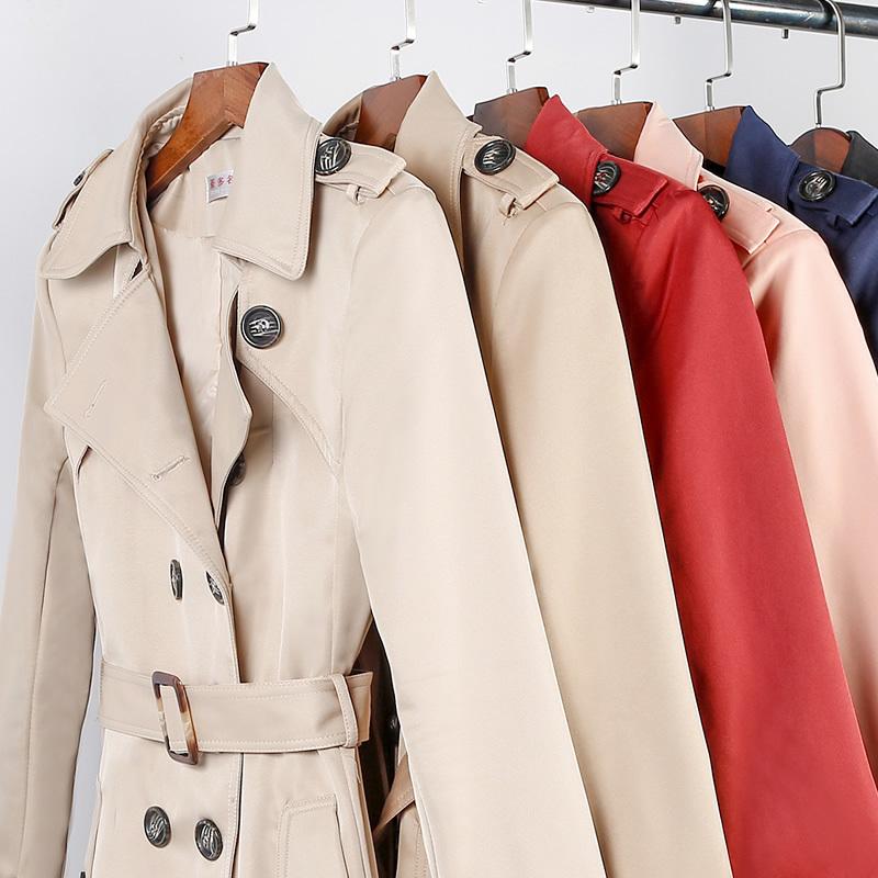 

Women' Trench Coats Spring Autumn Coat Women Clothes 2021 Female Windbreaker Vintage Tops Plus Size Casaco Feminino ZT1907, Beige