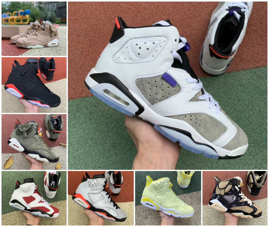 

Travis Hare DMP 6 Mens Basketball Shoes Retro British Khaki Citron Tint Reflective 6s Gatorade Like Mike White Tinker Black Infrared Carmine Oregon Trainers Sneaker, Box