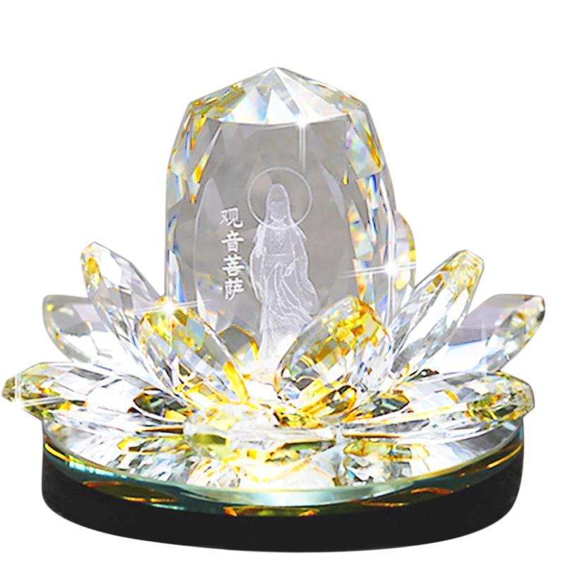 

Interior Decorations K9 Artificial Crystal "Guanyin " Perfume Holder Seat Car Lnterior Decoration Air Freshener Fragrance