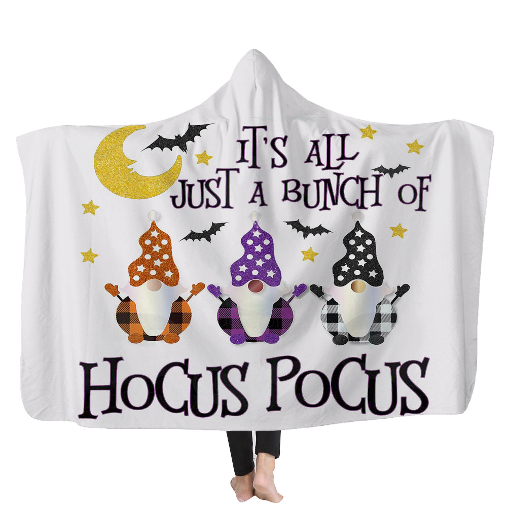 

Child Adults Goblin Faceless Villain Blanket Fleece Home Warm Long Beard Christmas Hooded Blankets Wearable Children Kids Gift