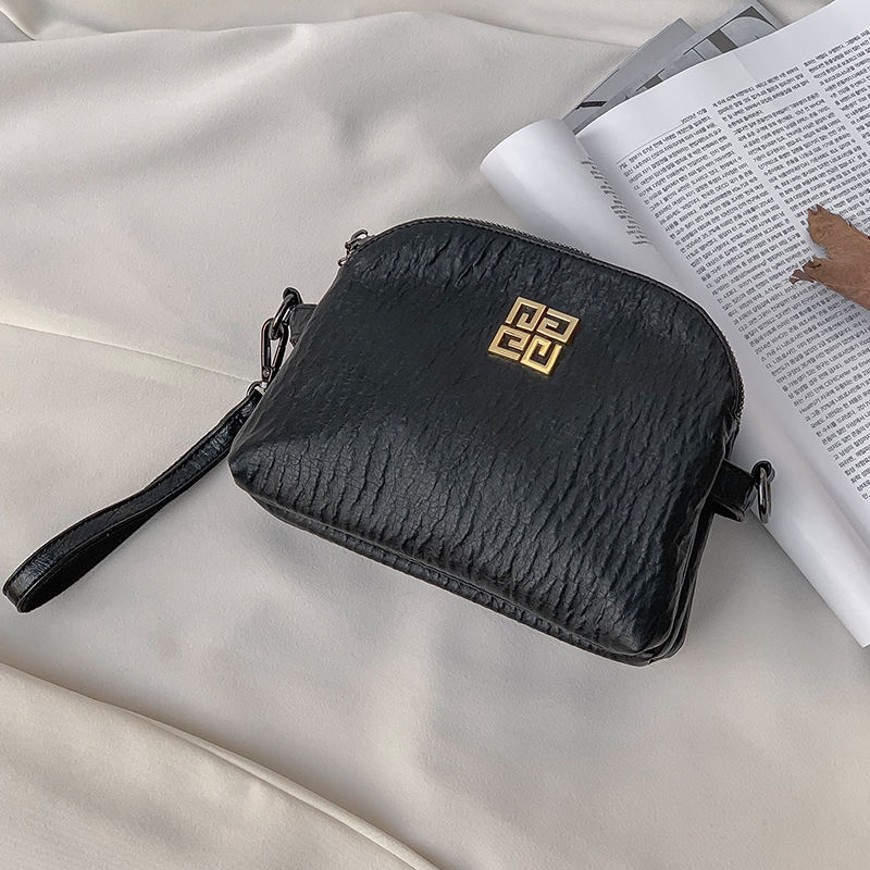 

Daily Bag Messenger Bag Womens Korean-Style Fashion Casual Versatile Chain Bag New Soft Leather Womens Trendy One-Shoulder Small Squ, Black