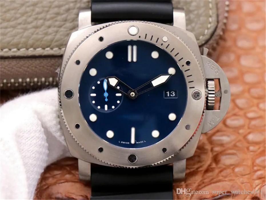 

VS PAM985 Montre DE Luxe 47mm automatic mechanical movement stainless steel case resin fiber strap mens Watch, Box