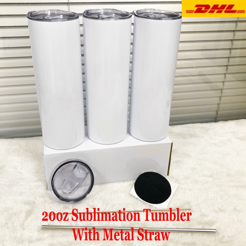 24H ship 3-7 Delivery DHL DIY sublimation tumbler 20oz stainless steel slim tumbler straight tumblers vacuum insulated travel mug-image-660849341