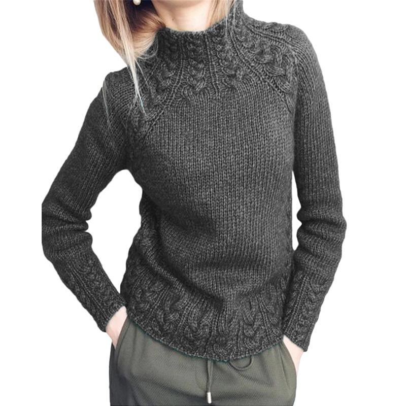 

Women's Sweaters Solid Color Jacquard Sweater Winter Outer Wear Warm Knitted Loose Long Sleeve Cashmere Pullover, White;black