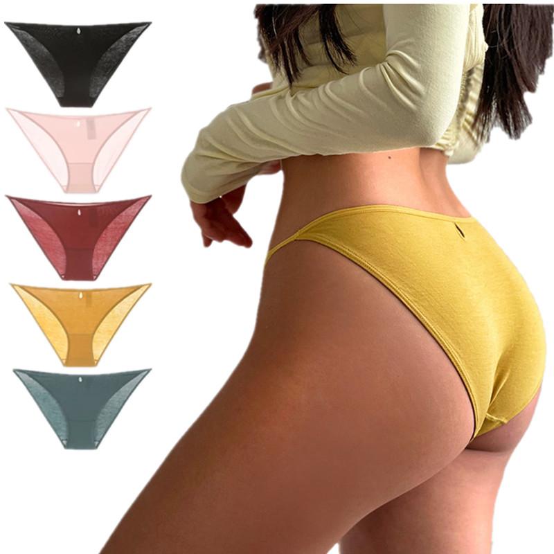 

Women's Panties Cotton Female Underpants Sexy For Women Briefs Underwear Low-Rise Pantys Breathable Lingerie 5 Color, Black;pink