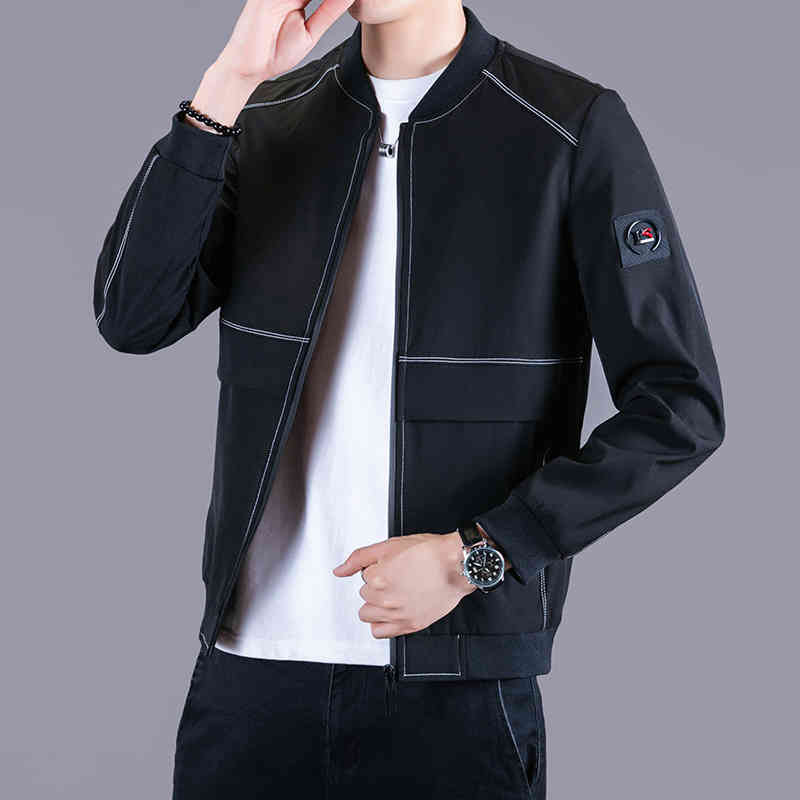 

handsome 2021 new et spring and autumn coat large korean trend baseball suit men's fashion, Black;brown