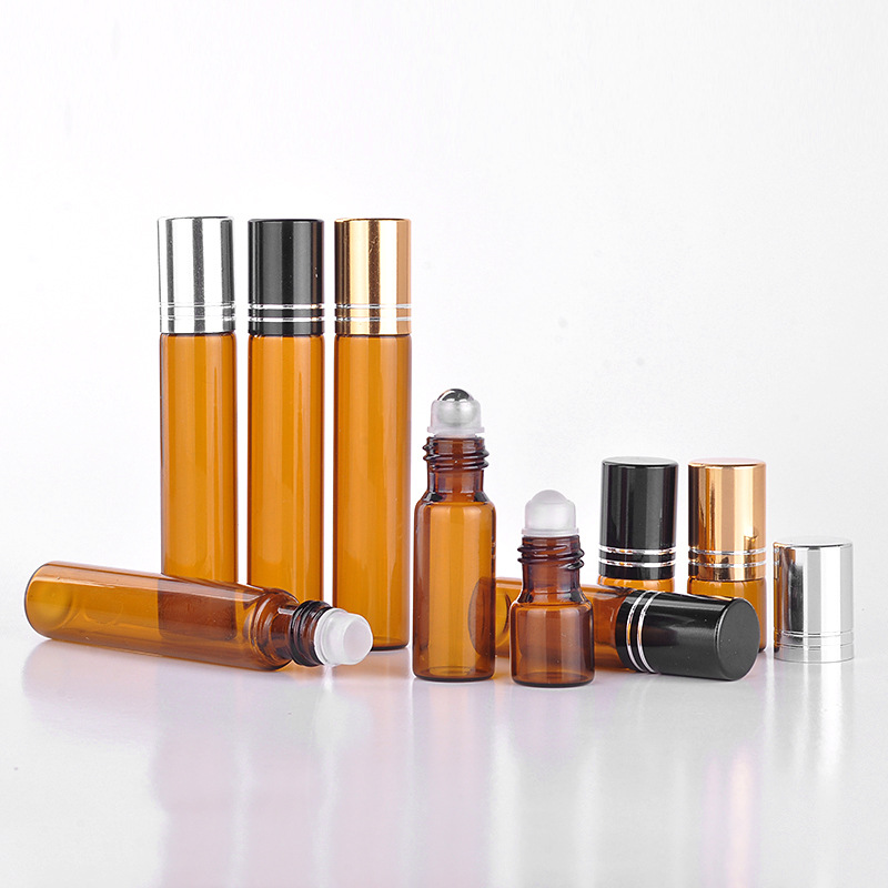 

Dark Brown Perfume Bottles Shading Glass Roller Beads Bottle for Essential Oil Eye Cream Container 2ml 5ml 10ml