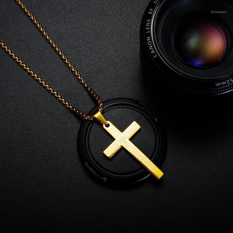 

Retro Cross Scripture Necklace Men's Fashion Pendant Chains