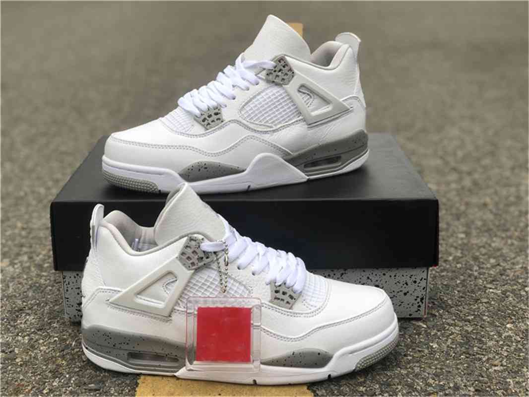 

2021 Released Authentic 4 White Oreo 4s Man Outdoor Shoes Tech Grey Black Fire Red CT8527-100 Retro Sports Sneakers With Box
