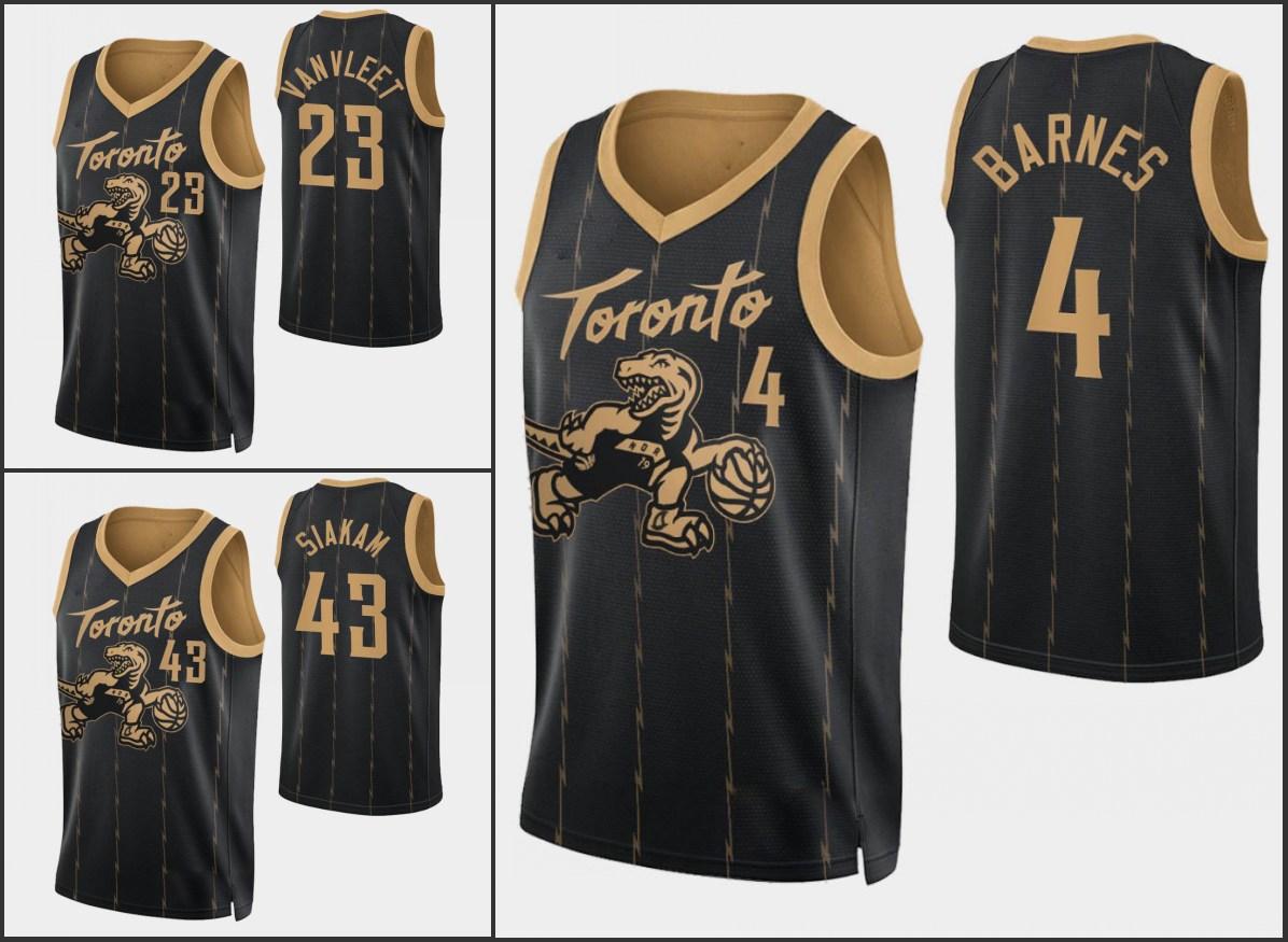 

Toronto Raptors's Men Scottie Barnes Fred VanVleet Pascal Siakam 75th Anniversary Black Jersey Zd