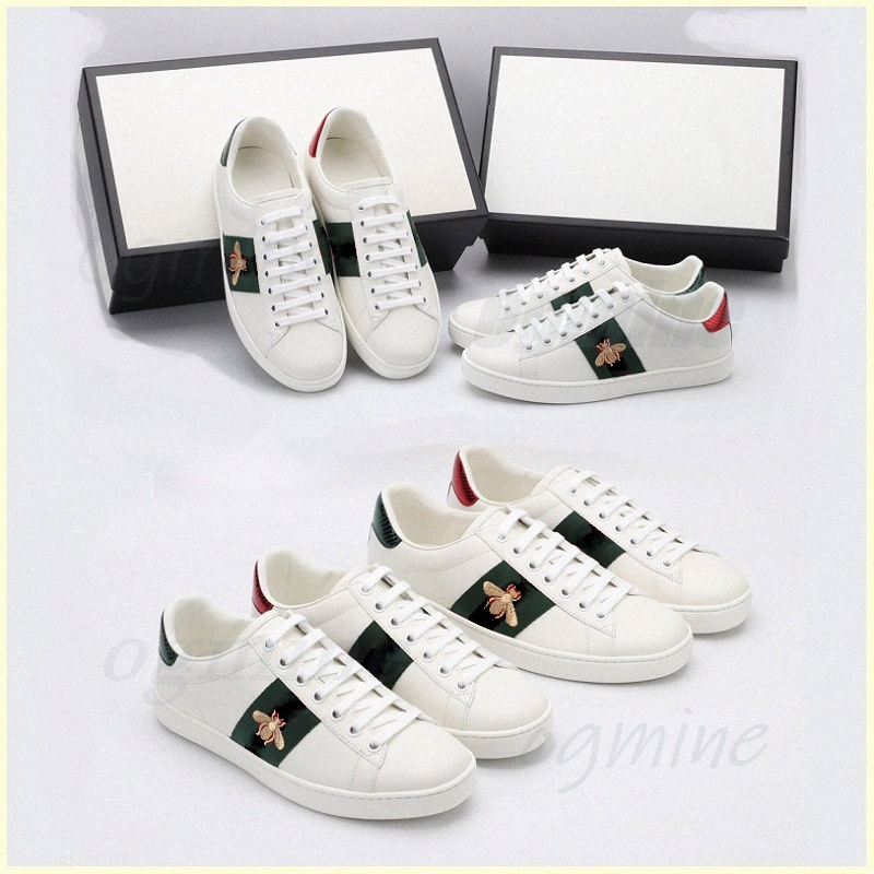 

With Box Men Women Sneaker Casual Shoes Snake Chaussures Leather Sneakers Ace Bee Embroidery Stripes white Shoe flat platform Walking Sports Trainers Tiger #QQxy#, Hello