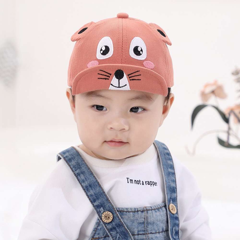 

Baby cute super hat Embroidered baseball cap thin shade boys and girls Han soft eaves, Yellow