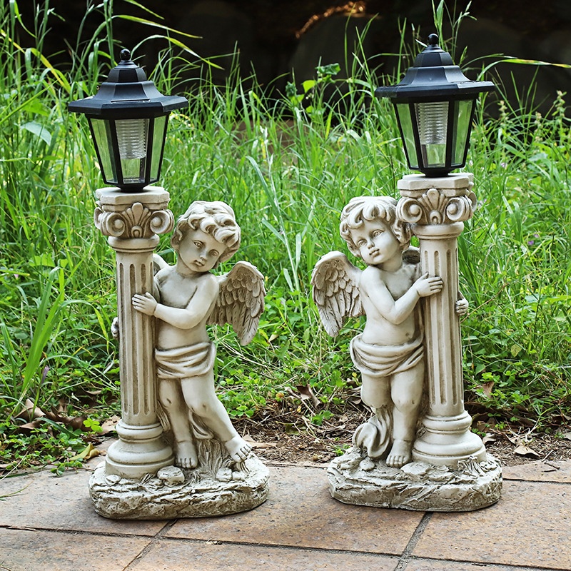 

Garden Decoration Resin Angel statue Ornaments Outdoor Solar Landscape Crafts