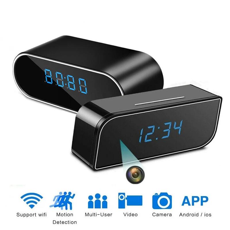 Cameras Table Clock Camera 4K 1080P HD WIFI Control Concealed IR Night View Alarm Mini DV DVR Camcorder Home Secret Invisible Hidden TF-image-706564876
