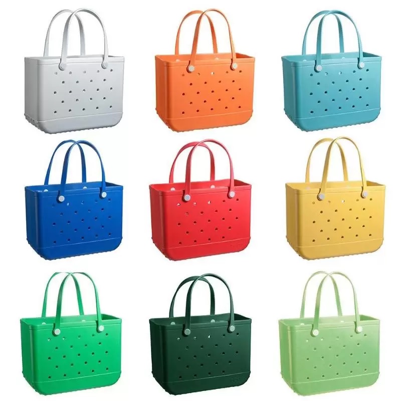 NEW Storage Bags Large Captity Beach Color Summer Imitation Silicone Basket Creative Portable Women Totes Bag 0101-image-756475729
