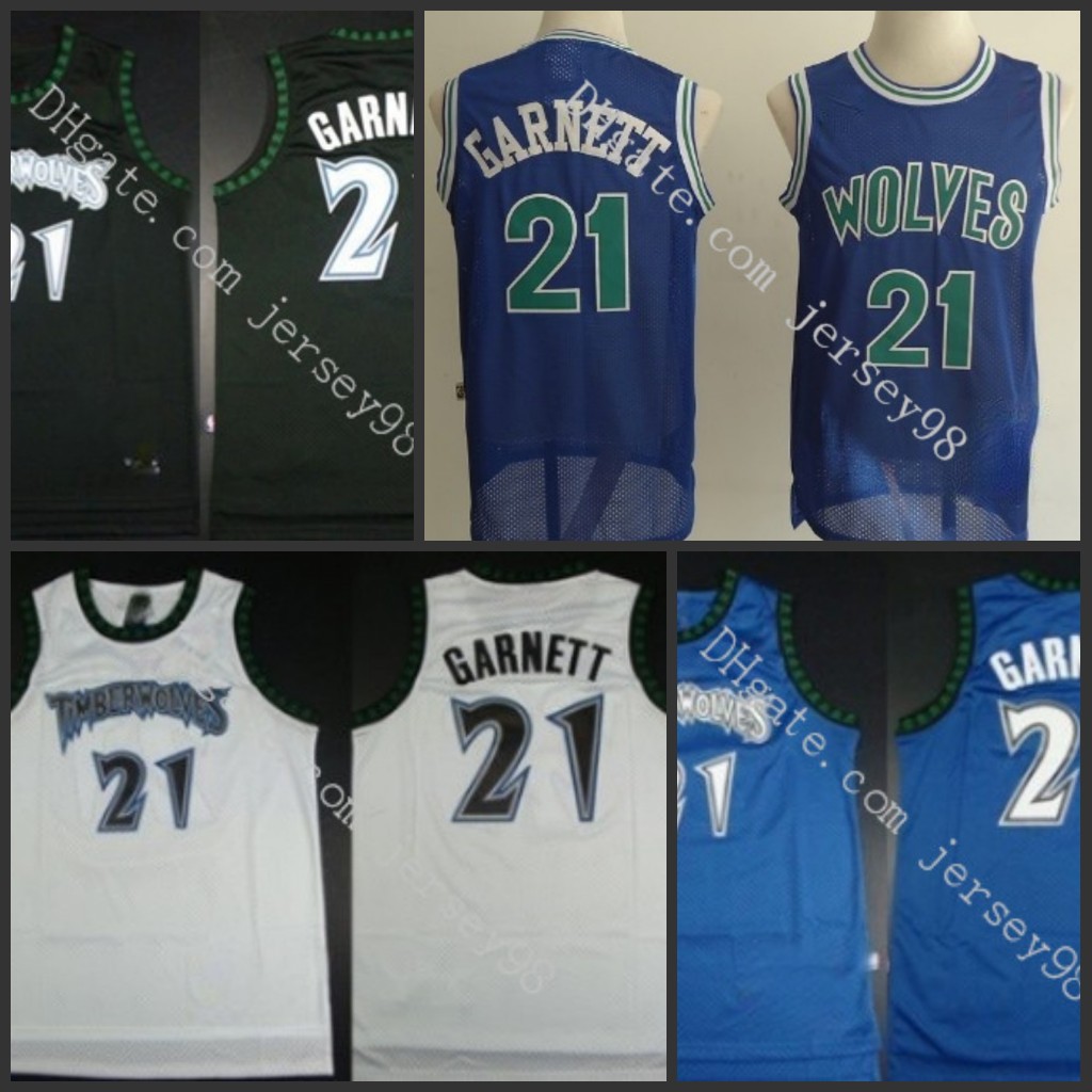 

MinnesotaTimberwolvesmen #21KevinGarnett retro BasketballJersey