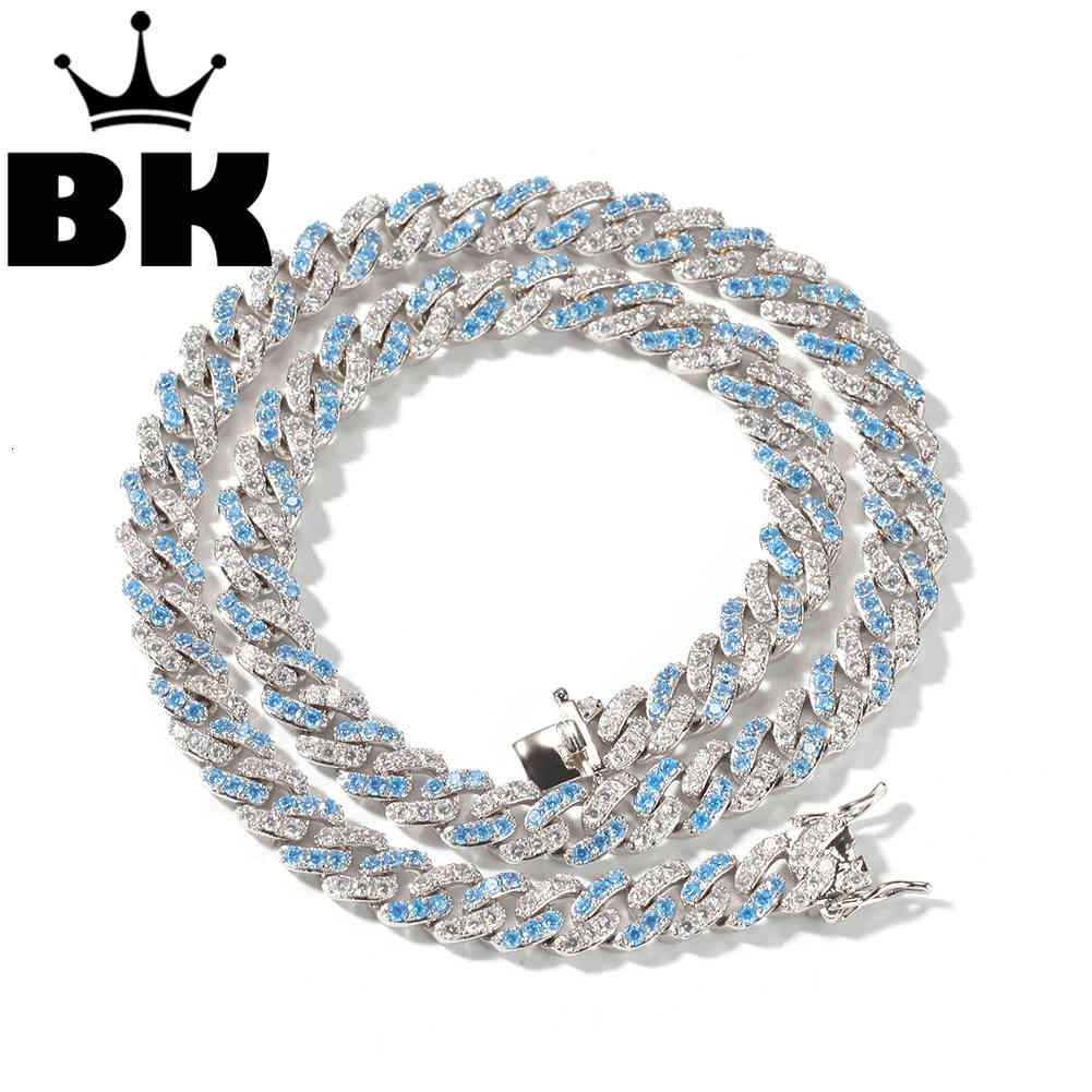 

THE BLINGKING 9mm Micro Pave Iced CZ Cuban Link Necklaces Chains accept custom Color Luxury Bling Jewelry Fashion Hiphop For Men X0509