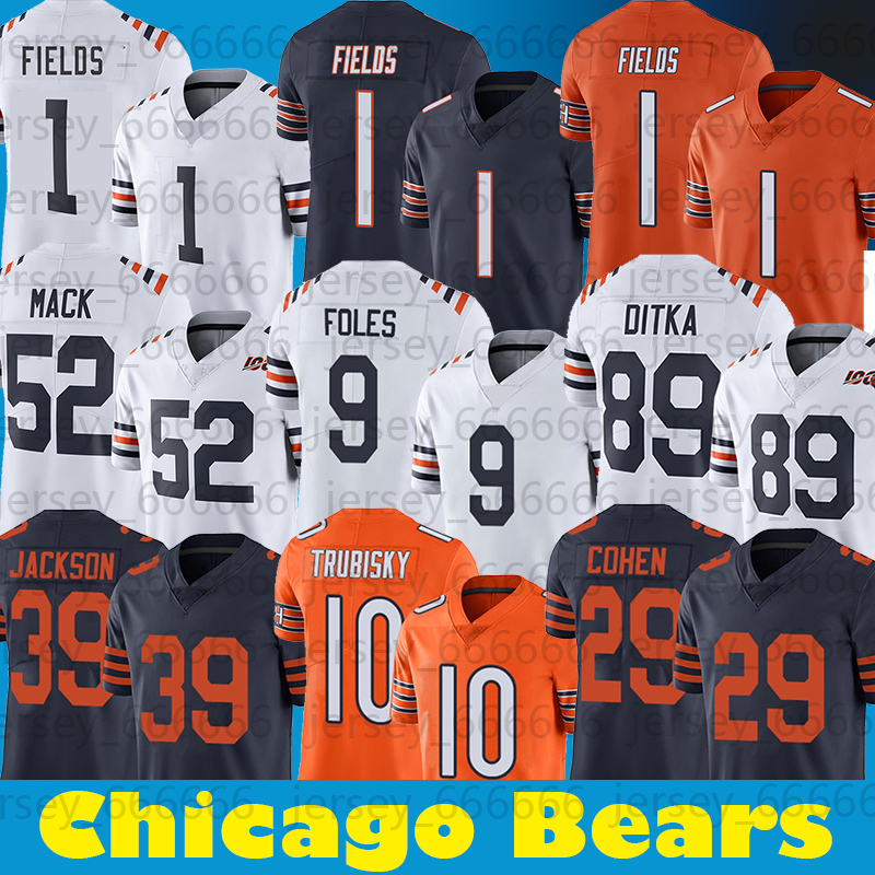 

Justin Fields Nick Foles ChicagoBearsJersey Khalil Mack Mitchell Trubisky Football Akiem Hicks David Montgomery Andy Dalton Cole Kmet Anthony Miller, Men jersey