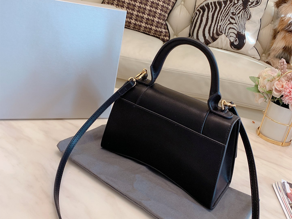 

Luxury classic design black handbag women's retro hourglass shoulder bag fashion messenger bag handbags, Black-gold