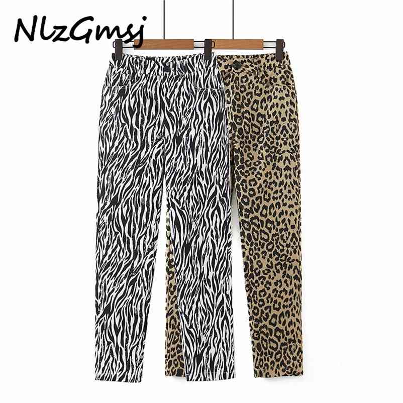 

Nlzgmsj Women High Rise Zebra Print Relaxed Fit Straight Leg Jeans Organic Cotton In Leopard 210628, As picture
