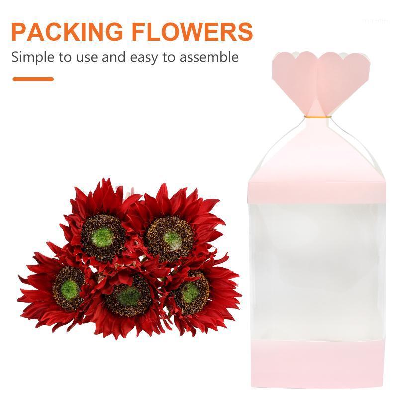 

Gift Wrap 5pcs Window Flower Bouquet Boxes Box Paper Florist Plant Cases