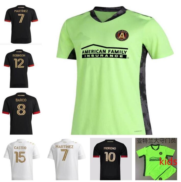 

New 21/22 MLS Soccer jerseys Atlanta United FC Home Black Away White 2021 2022 G.MARTINEZ MORENO TORRES Adult kitsfootball jersey, Black;yellow