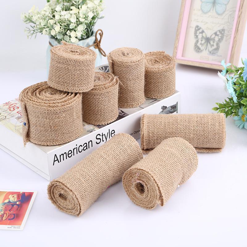 

Party Decoration 2M Natural Jute Burlap Hessian Ribbon Vintage Rustic Wedding DIY Craft Home Festival Gift Wrapping