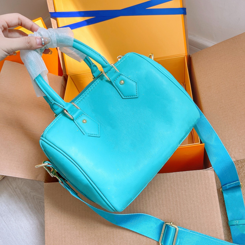 

Fashion Style Pillow Handbags Women Shoulder Bags Top Quality Crossbody Travel bag Classic Flowers Lady Handbag Totes Speedy 22cm With Gold key lock, Gift