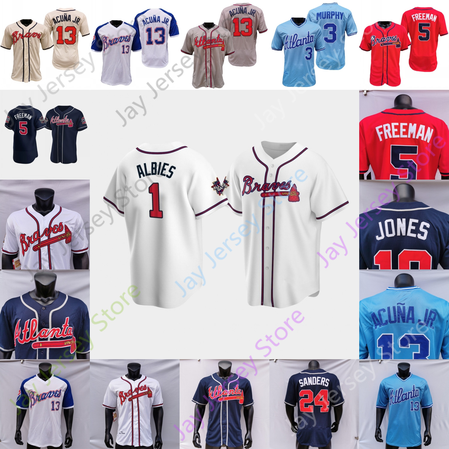 

Baseball Jersey Alex Jackson Contreras Travis d'Arnaud Pablo Sandoval Heredia Snitker Anderson Dayton Jones Martin Matzek A. J. Minter, Blue;black
